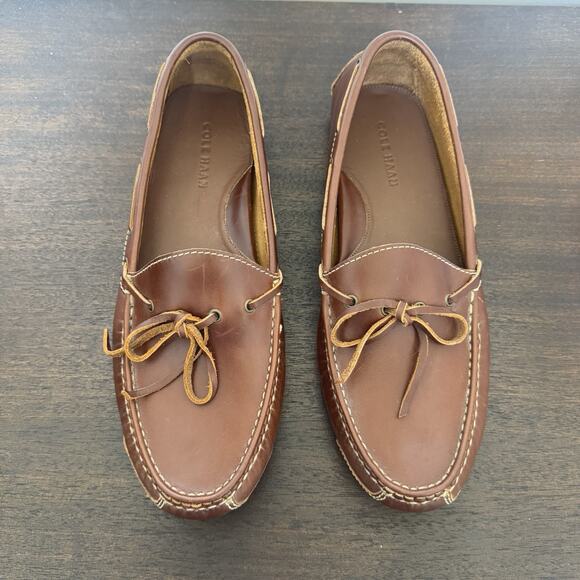 Cole Haan Gunnison 1 Eye Driver Moccasins Men's Shoe 10D Tie Leather Cushioned - Picture 7 of 16